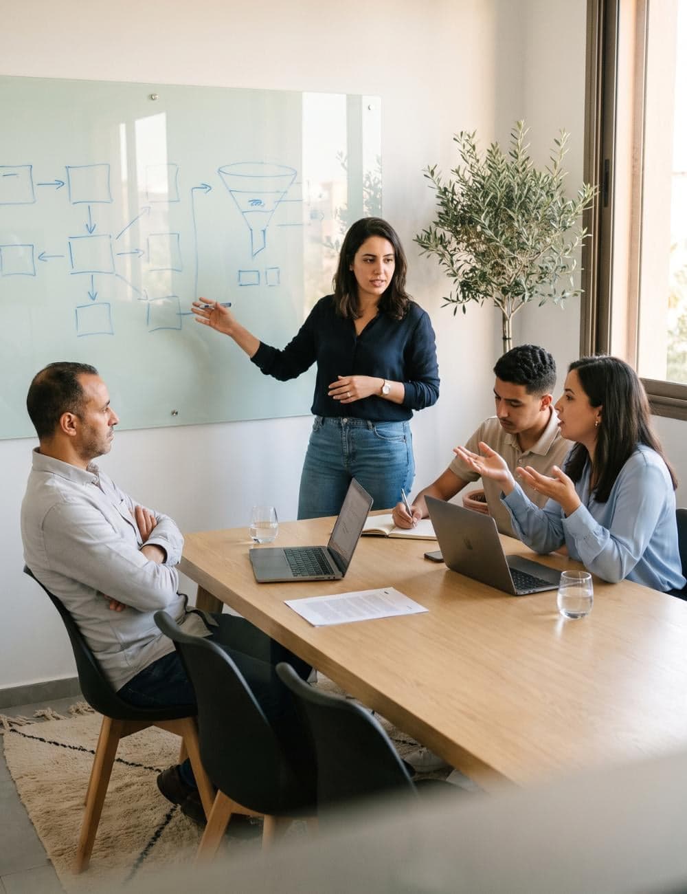 A strategy session between the consultants at Media Ark