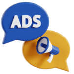 Icon for paid advertising (PPC) services with a megaphone.